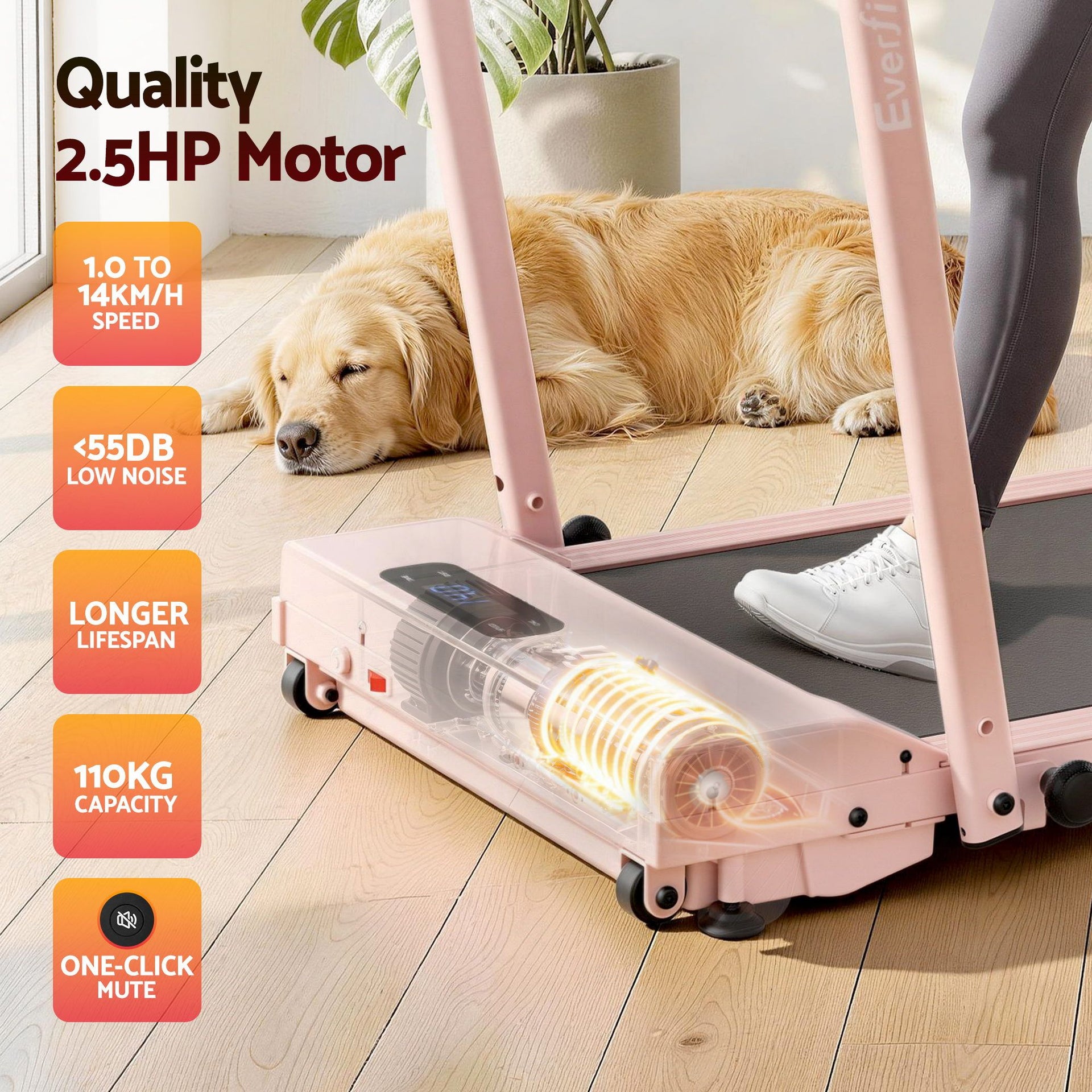 Everfit 3 in 1 Walking Pad Treadmill 12% Incline Under Desk Treadmills for Home Gym With 38cm Wide Belt APP Control Awezingly