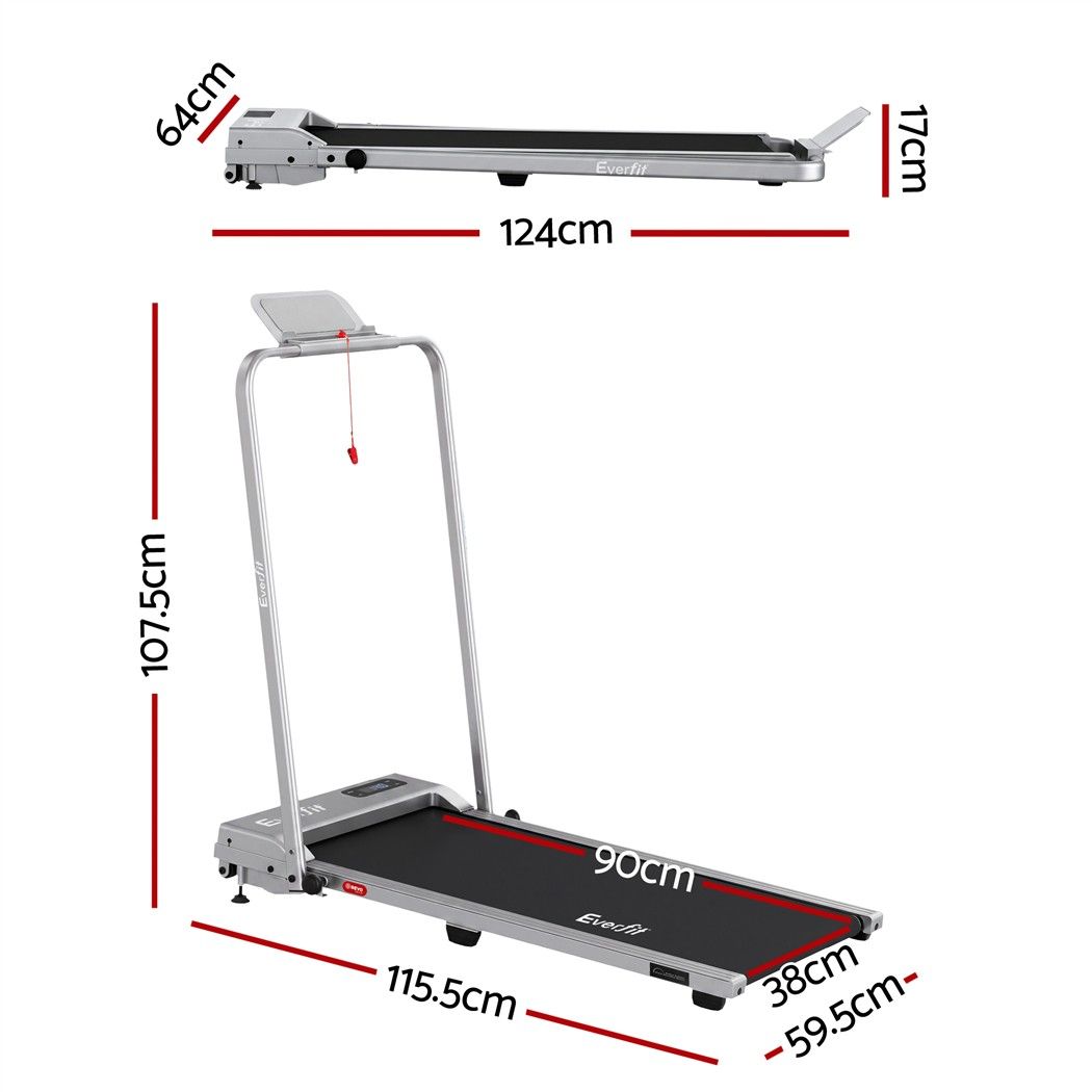 Everfit 3 in 1 Walking Pad Treadmill 12% Incline Under Desk Foldable for Home With 38cm Belt Silver Awezingly