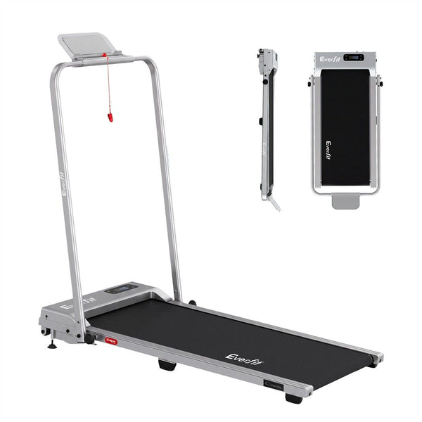 Everfit 3 in 1 Walking Pad Treadmill 12% Incline Under Desk Foldable for Home With 38cm Belt Silver Awezingly