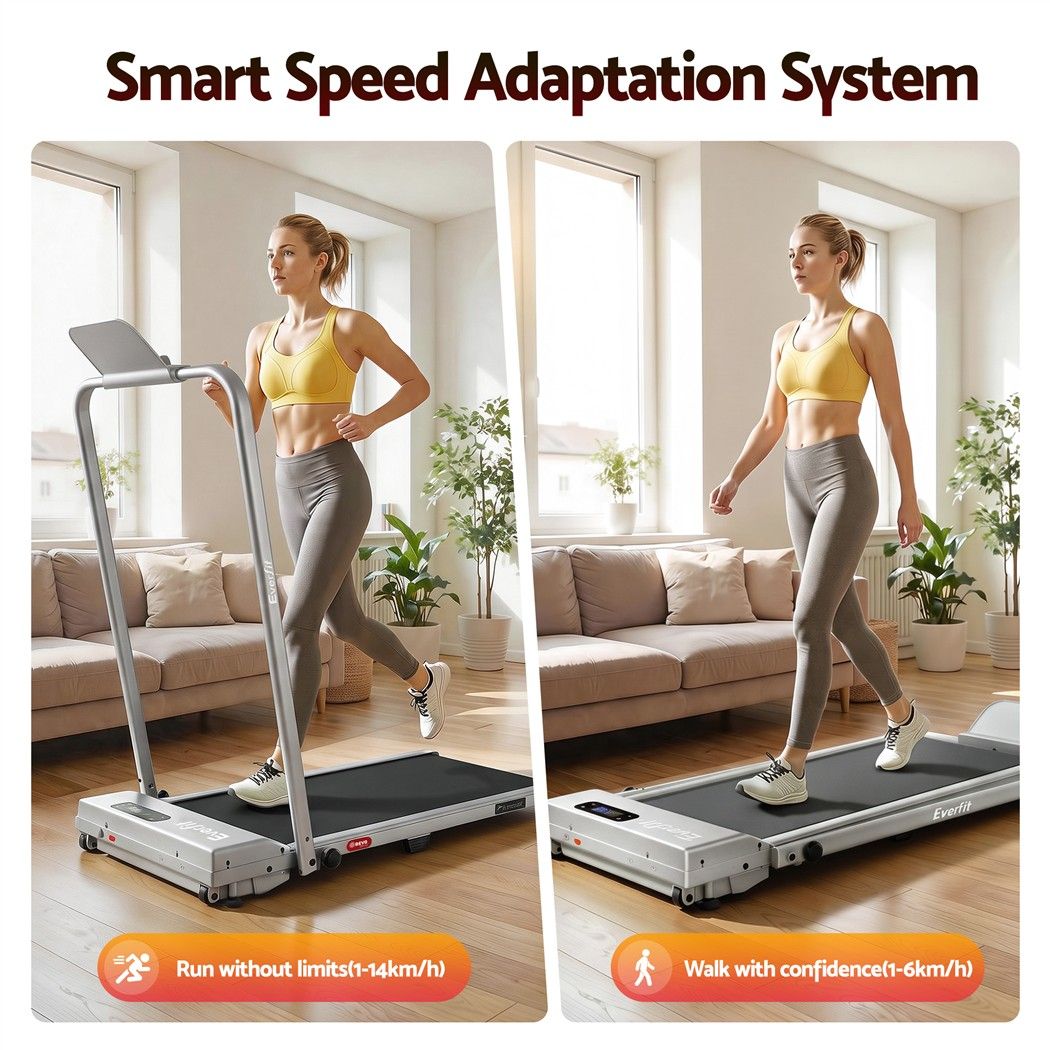 Everfit 3 in 1 Walking Pad Treadmill 12% Incline Under Desk Foldable for Home With 38cm Belt Silver Awezingly