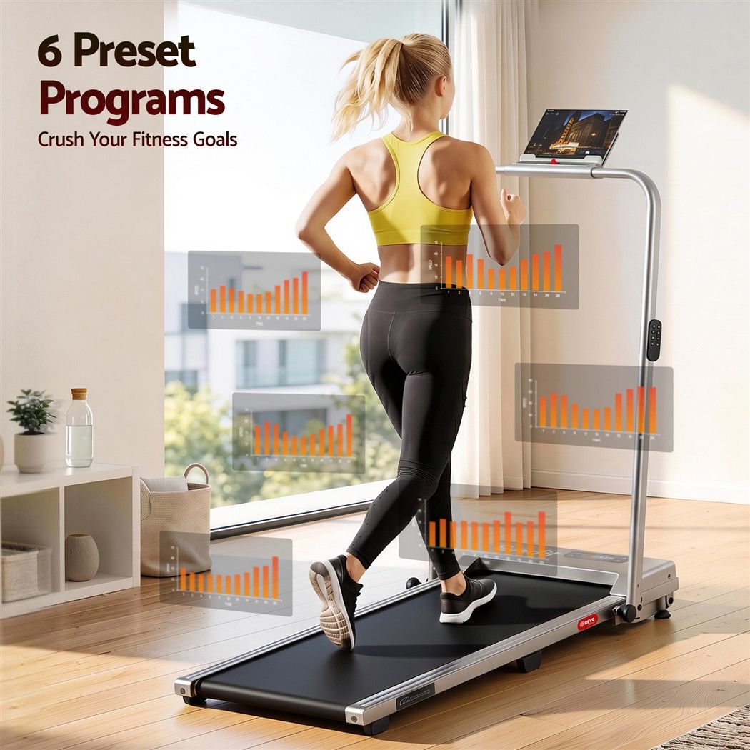 Everfit 3 in 1 Walking Pad Treadmill 12% Incline Under Desk Foldable for Home With 38cm Belt Silver Awezingly