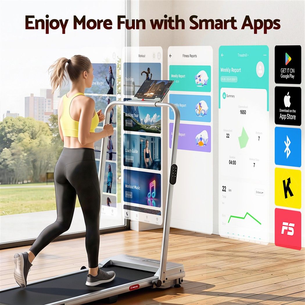 Everfit 3 in 1 Walking Pad Treadmill 12% Incline Under Desk Foldable for Home With 38cm Belt Silver Awezingly