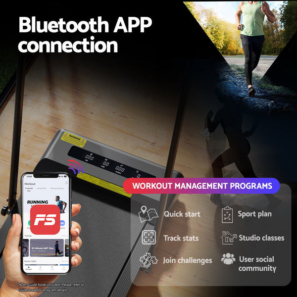 Everfit Treadmill Electric Walking Pad Incline Under Desk 380mm Black Awezingly