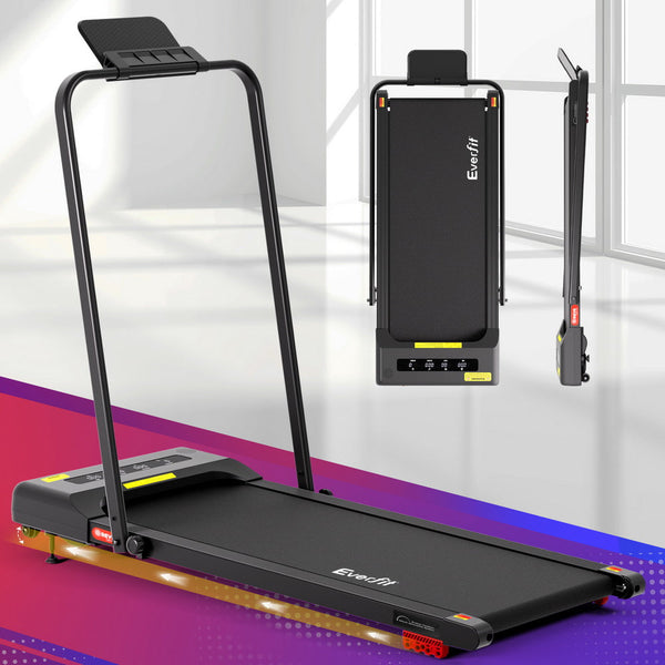 Everfit Treadmill Electric Walking Pad Incline Under Desk 380mm Black Awezingly