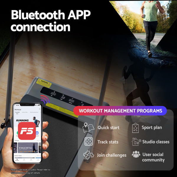 Everfit Treadmill Electric Walking Pad Incline Under Desk 380mm Grey Awezingly