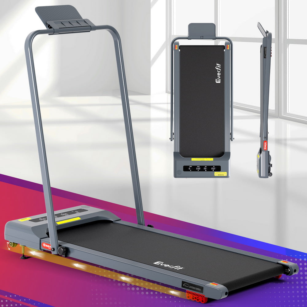 Everfit Treadmill Electric Walking Pad Incline Under Desk 380mm Grey Awezingly