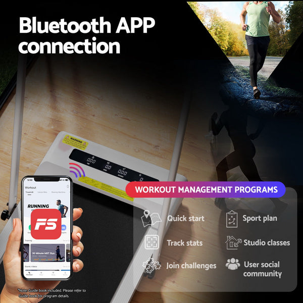 Everfit Treadmill Electric Walking Pad Incline Under Desk 380mm White Awezingly