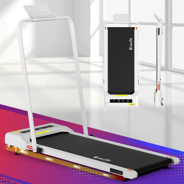 Everfit Treadmill Electric Walking Pad Incline Under Desk 380mm White Awezingly