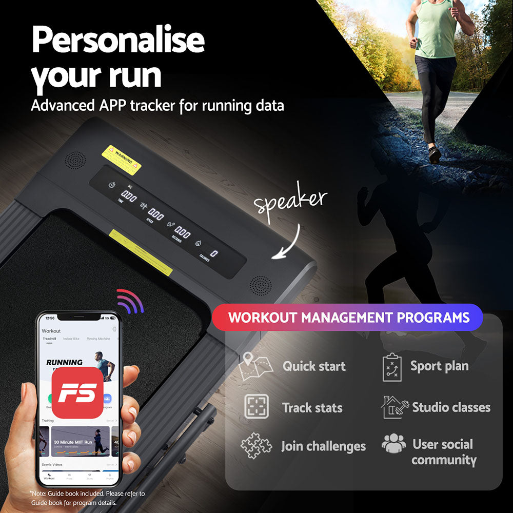 Everfit Treadmill Electric Walking Pad Under Desk Home Gym Fitness 400mm Grey Everfit