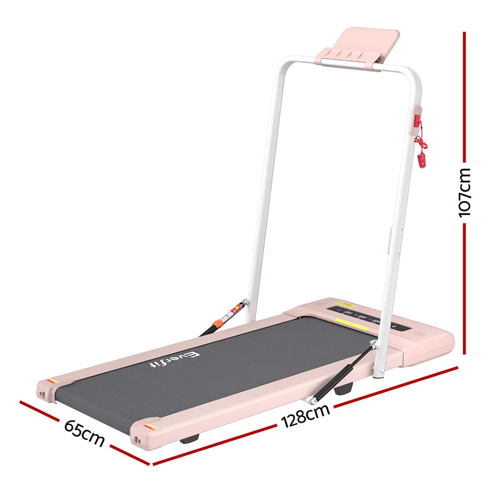 Everfit Treadmill Electric Walking Pad Under Desk Home Gym Fitness 400mm Pink Everfit