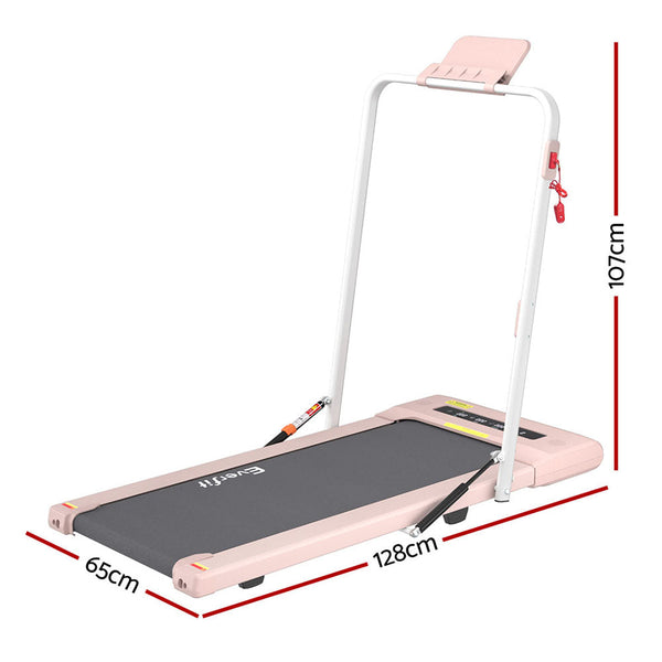 Everfit Treadmill Electric Walking Pad Under Desk Home Gym Fitness 400mm Pink Everfit