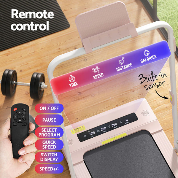 Everfit Treadmill Electric Walking Pad Under Desk Home Gym Fitness 400mm Pink Everfit