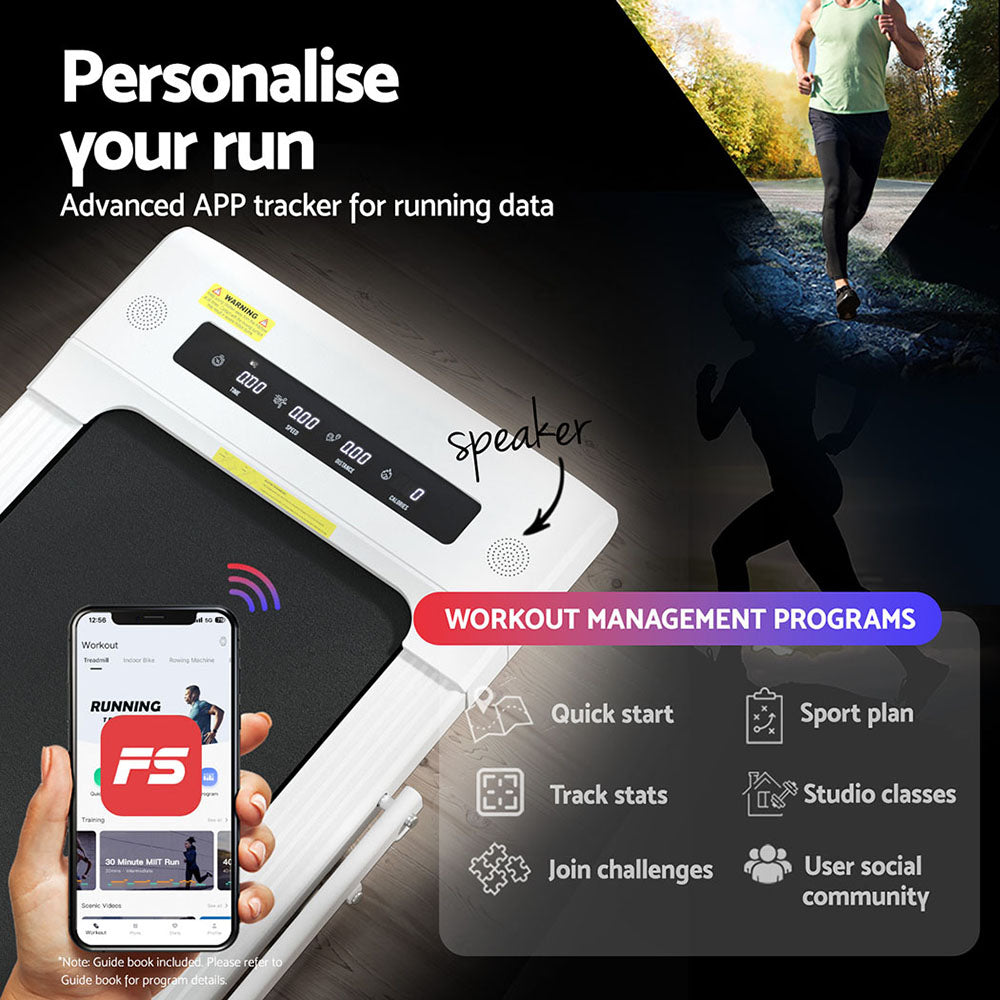 Everfit Treadmill Electric Walking Pad Under Desk Home Gym Fitness 400mm White Everfit