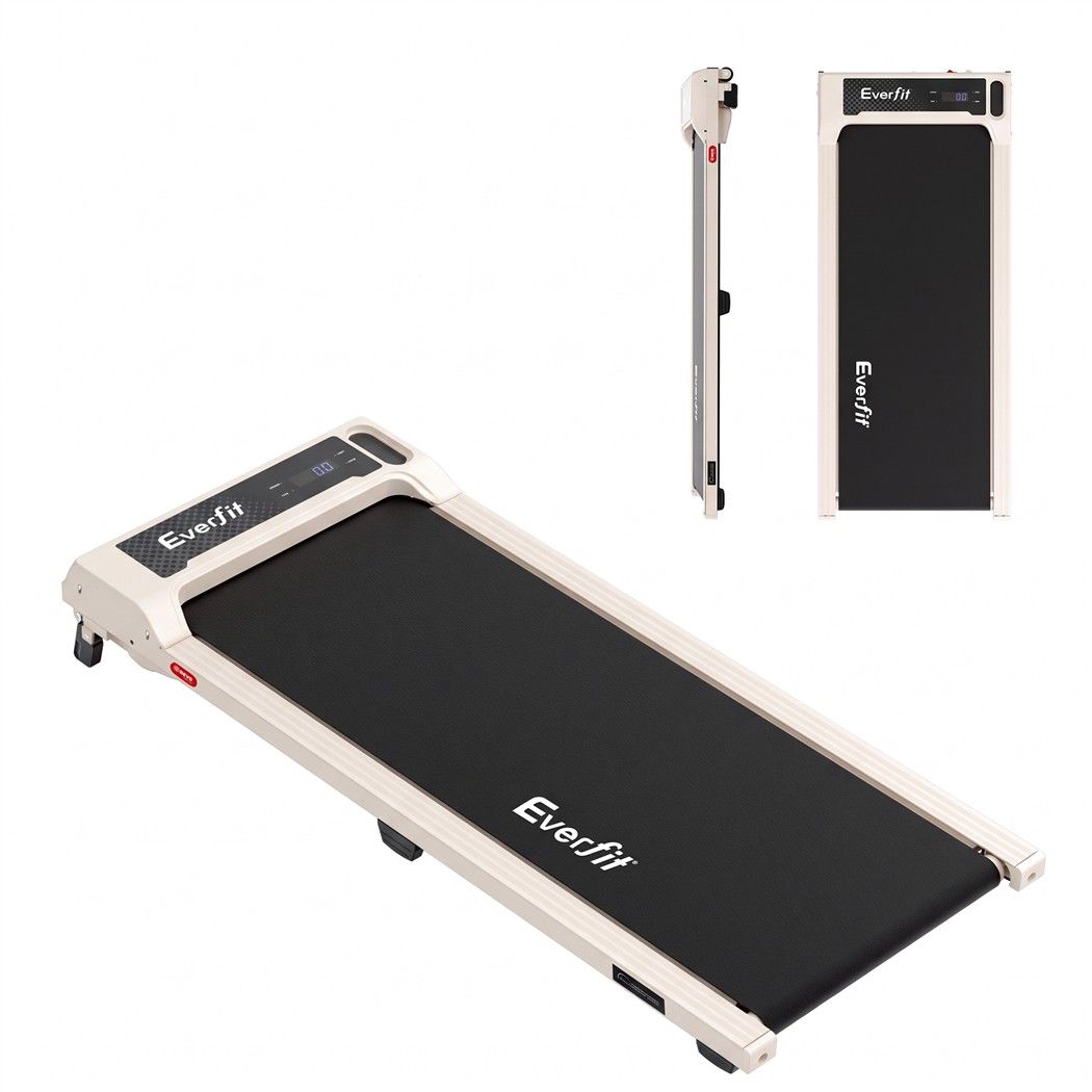 Everfit 3 in 1 Walking Pad Treadmill 12% Incline Under Desk Treadmills for Home Gym 40cmBelt Beige Awezingly
