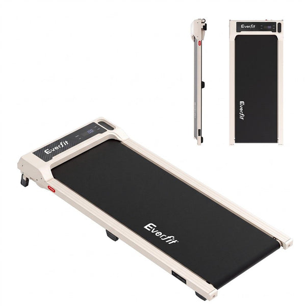 Everfit 3 in 1 Walking Pad Treadmill 12% Incline Under Desk Treadmills for Home Gym 40cmBelt Beige Awezingly