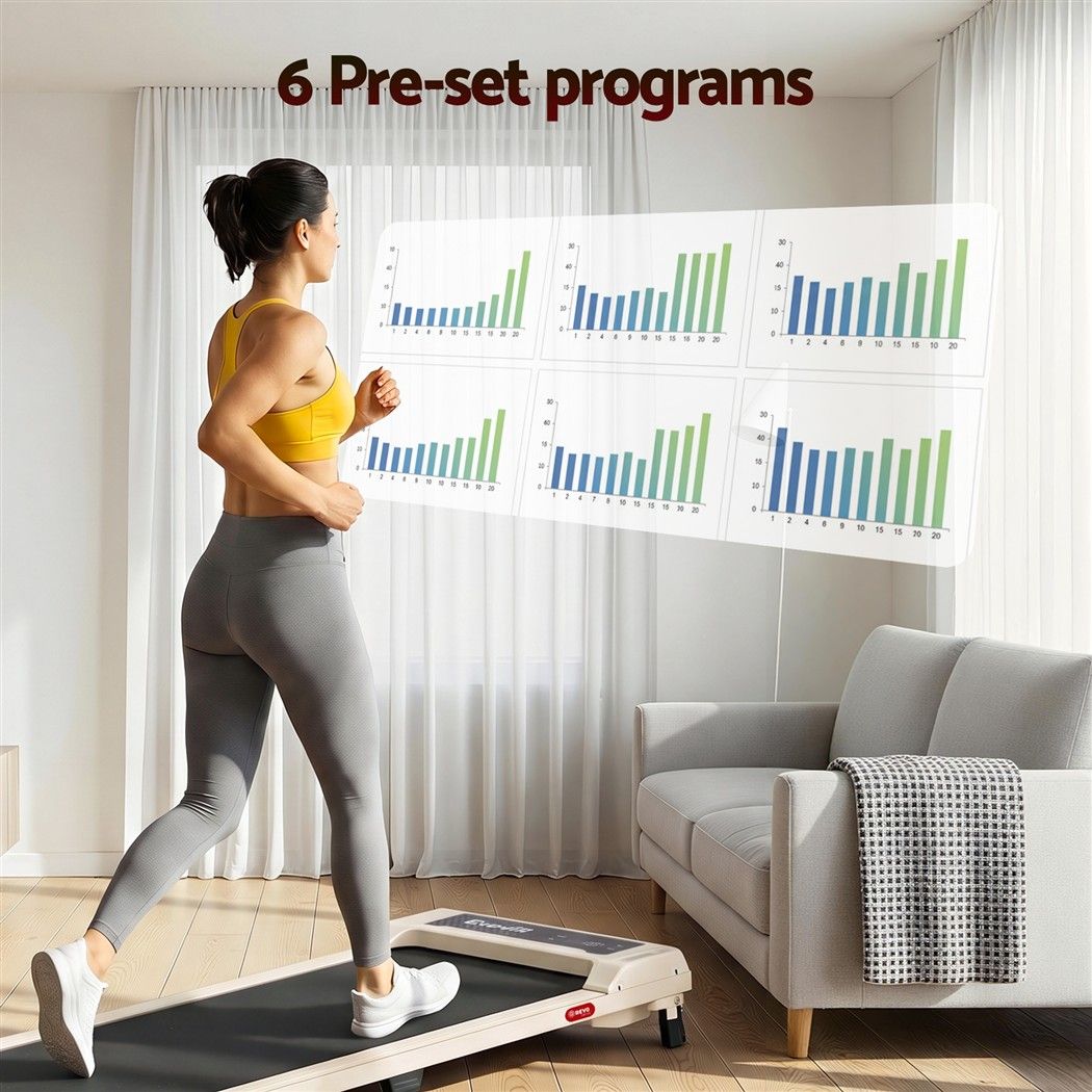 Everfit 3 in 1 Walking Pad Treadmill 12% Incline Under Desk Treadmills for Home Gym 40cmBelt Beige Awezingly