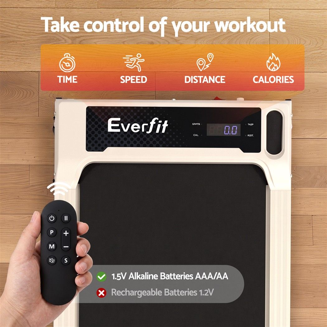 Everfit 3 in 1 Walking Pad Treadmill 12% Incline Under Desk Treadmills for Home Gym 40cmBelt Beige Awezingly