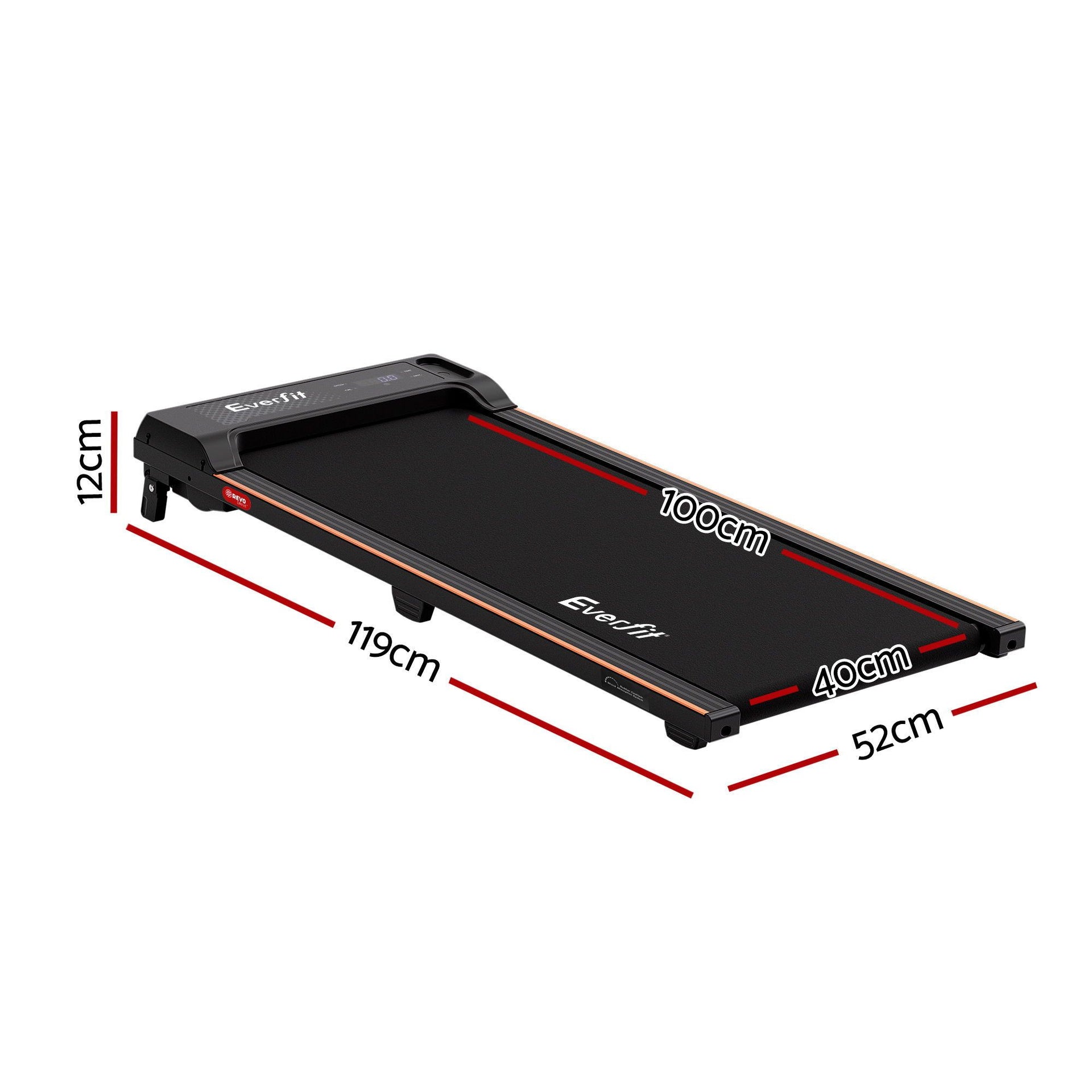 Everfit 3 in 1 Walking Pad Treadmill 12% Incline Under Desk Treadmills for Home Gym With 40cm Wide Belt Black Awezingly
