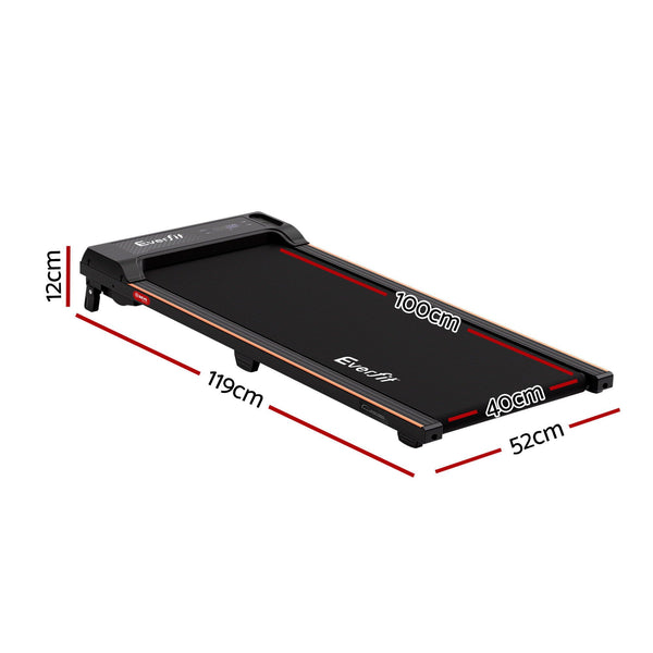 Everfit 3 in 1 Walking Pad Treadmill 12% Incline Under Desk Treadmills for Home Gym With 40cm Wide Belt Black Awezingly