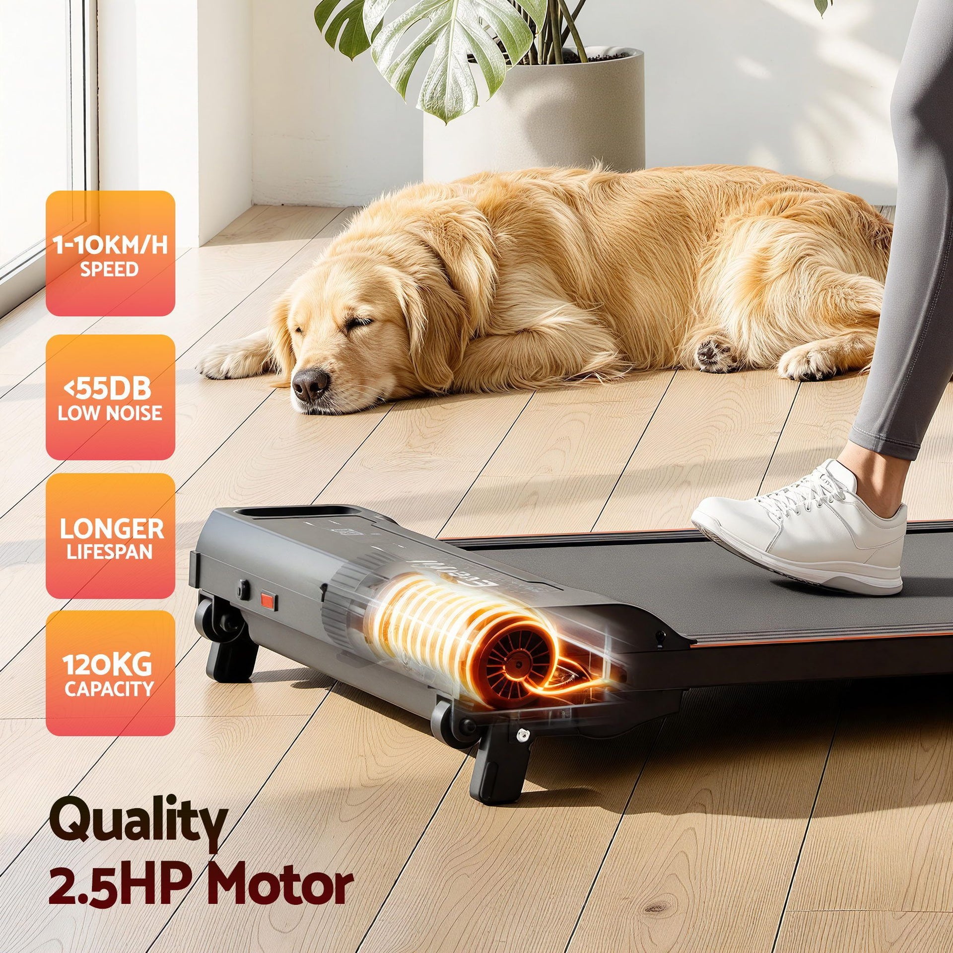 Everfit 3 in 1 Walking Pad Treadmill 12% Incline Under Desk Treadmills for Home Gym With 40cm Wide Belt Black Awezingly