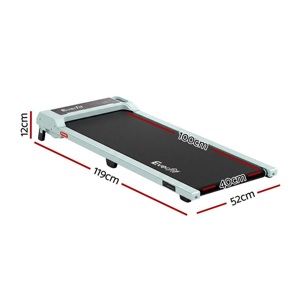 Everfit 3 in 1 Walking Pad Treadmill 12% Incline Under Desk Treadmills for Home Gym 40cmBelt Green Awezingly