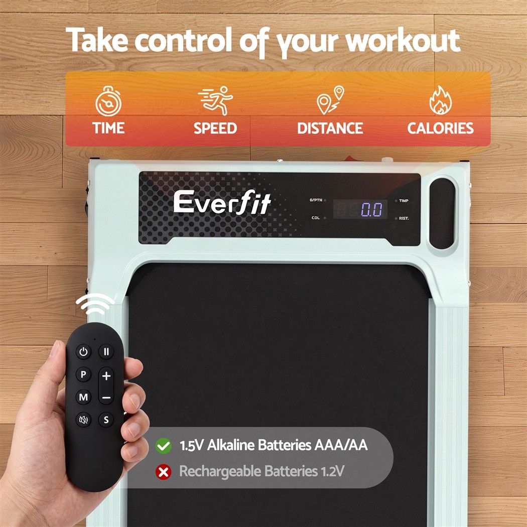 Everfit 3 in 1 Walking Pad Treadmill 12% Incline Under Desk Treadmills for Home Gym 40cmBelt Green Awezingly