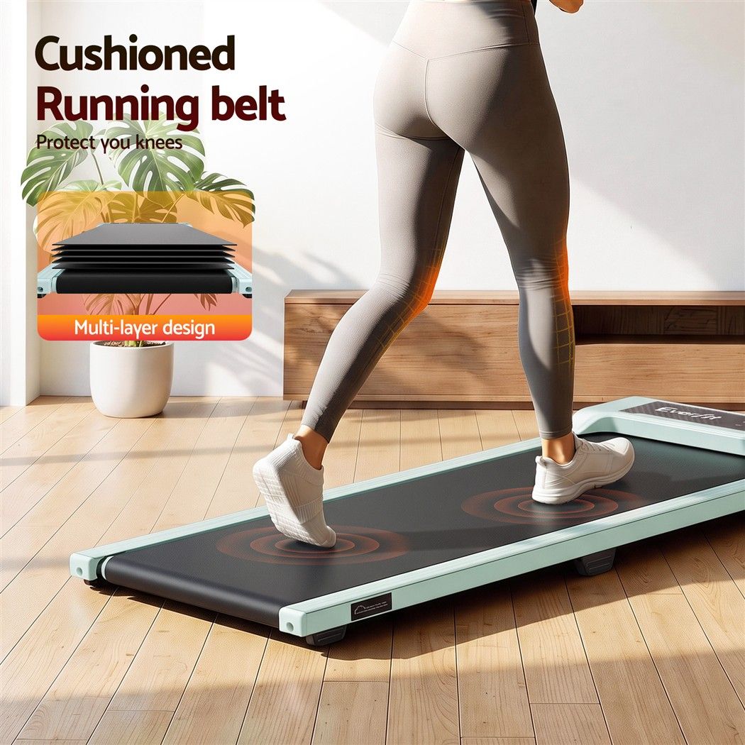 Everfit 3 in 1 Walking Pad Treadmill 12% Incline Under Desk Treadmills for Home Gym 40cmBelt Green Awezingly