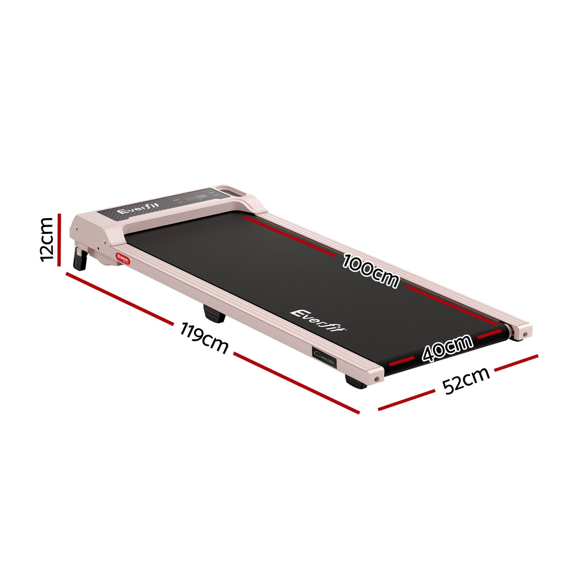 Everfit 3 in 1 Walking Pad Treadmill 12% Incline Under Desk Treadmills for Home Gym With 40cm Wide Belt Pink Awezingly