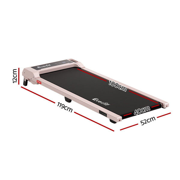 Everfit 3 in 1 Walking Pad Treadmill 12% Incline Under Desk Treadmills for Home Gym With 40cm Wide Belt Pink Awezingly