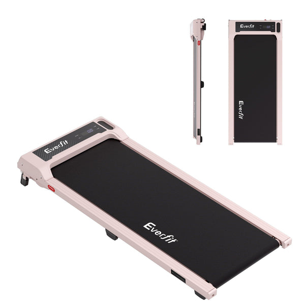 Everfit 3 in 1 Walking Pad Treadmill 12% Incline Under Desk Treadmills for Home Gym With 40cm Wide Belt Pink Awezingly