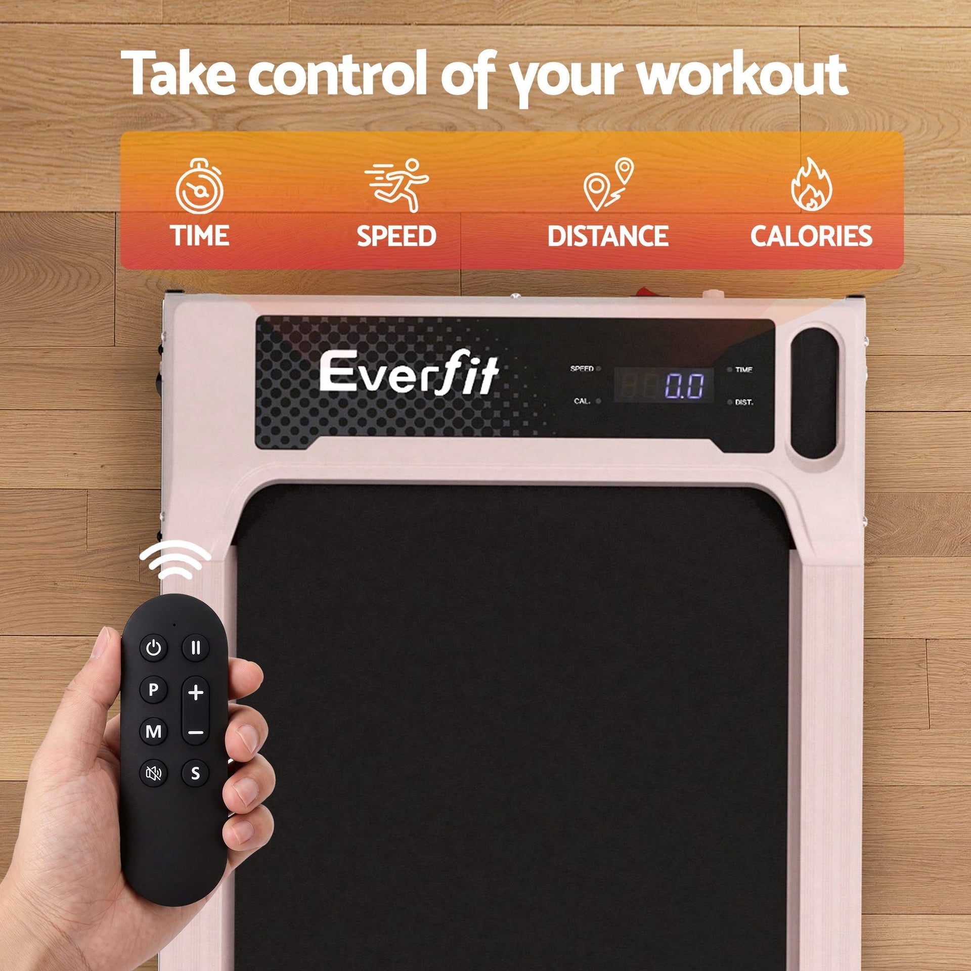 Everfit 3 in 1 Walking Pad Treadmill 12% Incline Under Desk Treadmills for Home Gym With 40cm Wide Belt Pink Awezingly