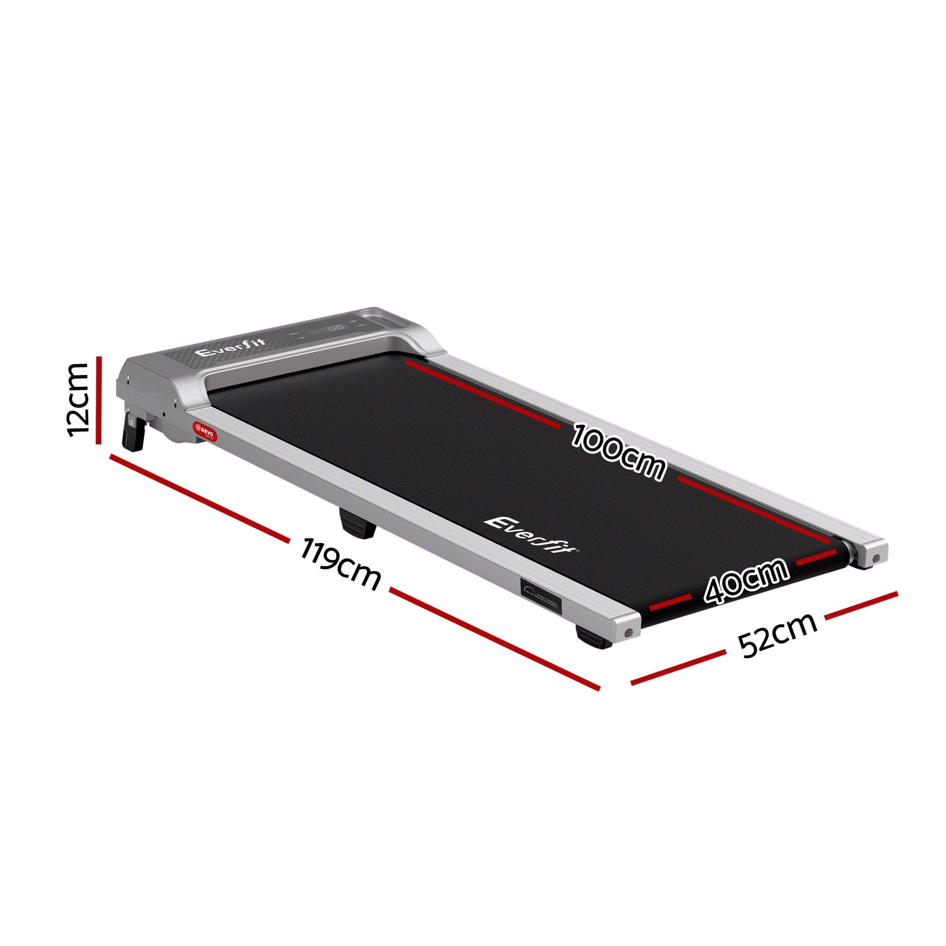 Everfit 3 in 1 Walking Pad Treadmill 12% Incline Under Desk Treadmills for Home Gym With 40cm Wide Belt Sliver Awezingly