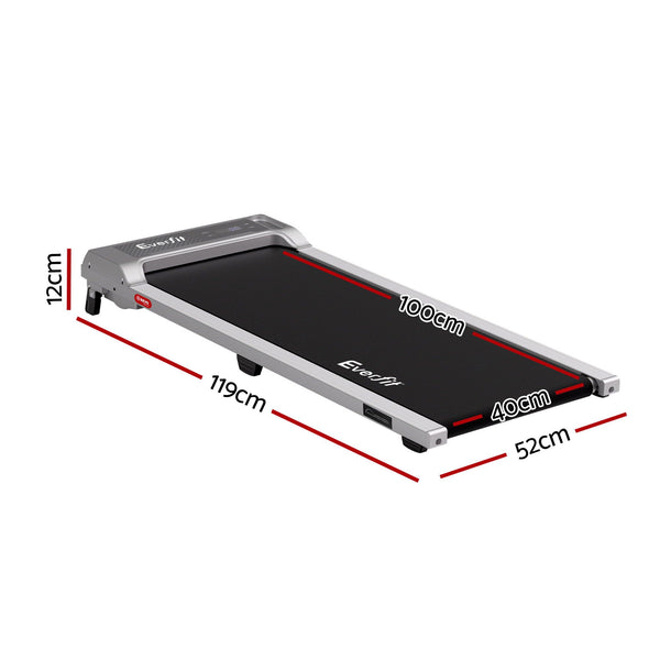 Everfit 3 in 1 Walking Pad Treadmill 12% Incline Under Desk Treadmills for Home Gym With 40cm Wide Belt Sliver Awezingly