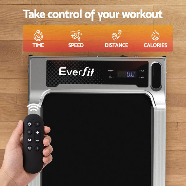 Everfit 3 in 1 Walking Pad Treadmill 12% Incline Under Desk Treadmills for Home Gym With 40cm Wide Belt Sliver Awezingly