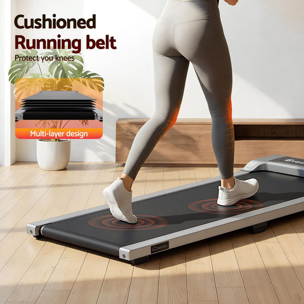 Everfit 3 in 1 Walking Pad Treadmill 12% Incline Under Desk Treadmills for Home Gym With 40cm Wide Belt Sliver Awezingly
