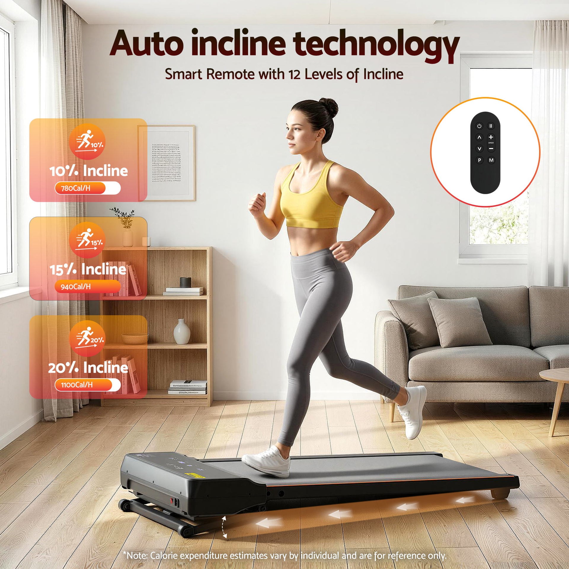 Everfit 3 in 1 Walking Pad Treadmill 20% Auto Incline Under Desk Treadmills for Home Gym With 40cm Wide Belt Awezingly