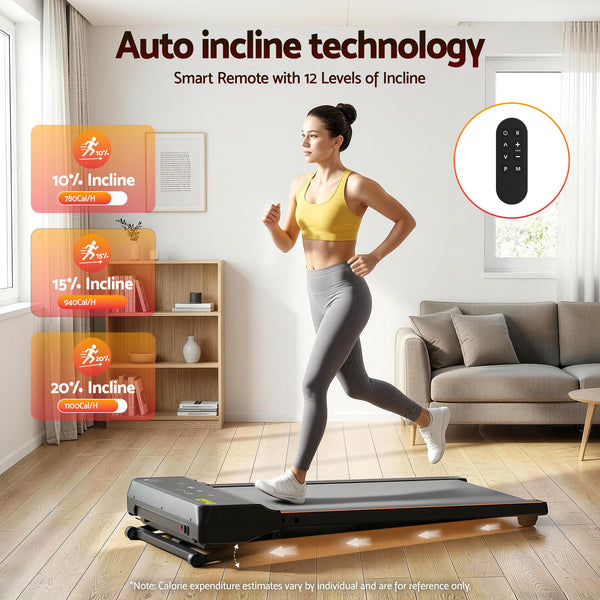 Everfit 3 in 1 Walking Pad Treadmill 20% Auto Incline Under Desk Treadmills for Home Gym With 40cm Wide Belt Awezingly