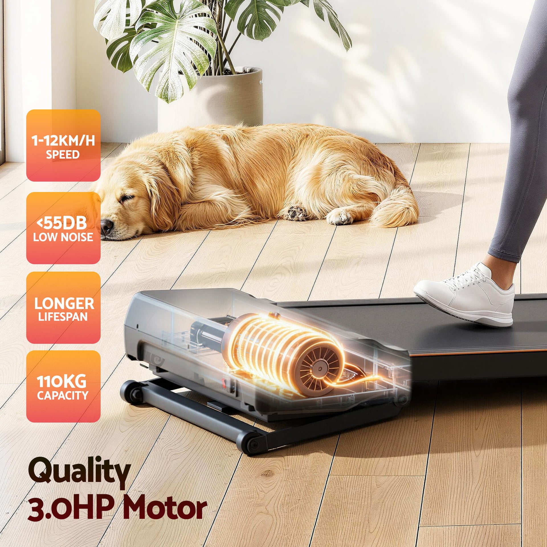 Everfit 3 in 1 Walking Pad Treadmill 20% Auto Incline Under Desk Treadmills for Home Gym With 40cm Wide Belt Awezingly