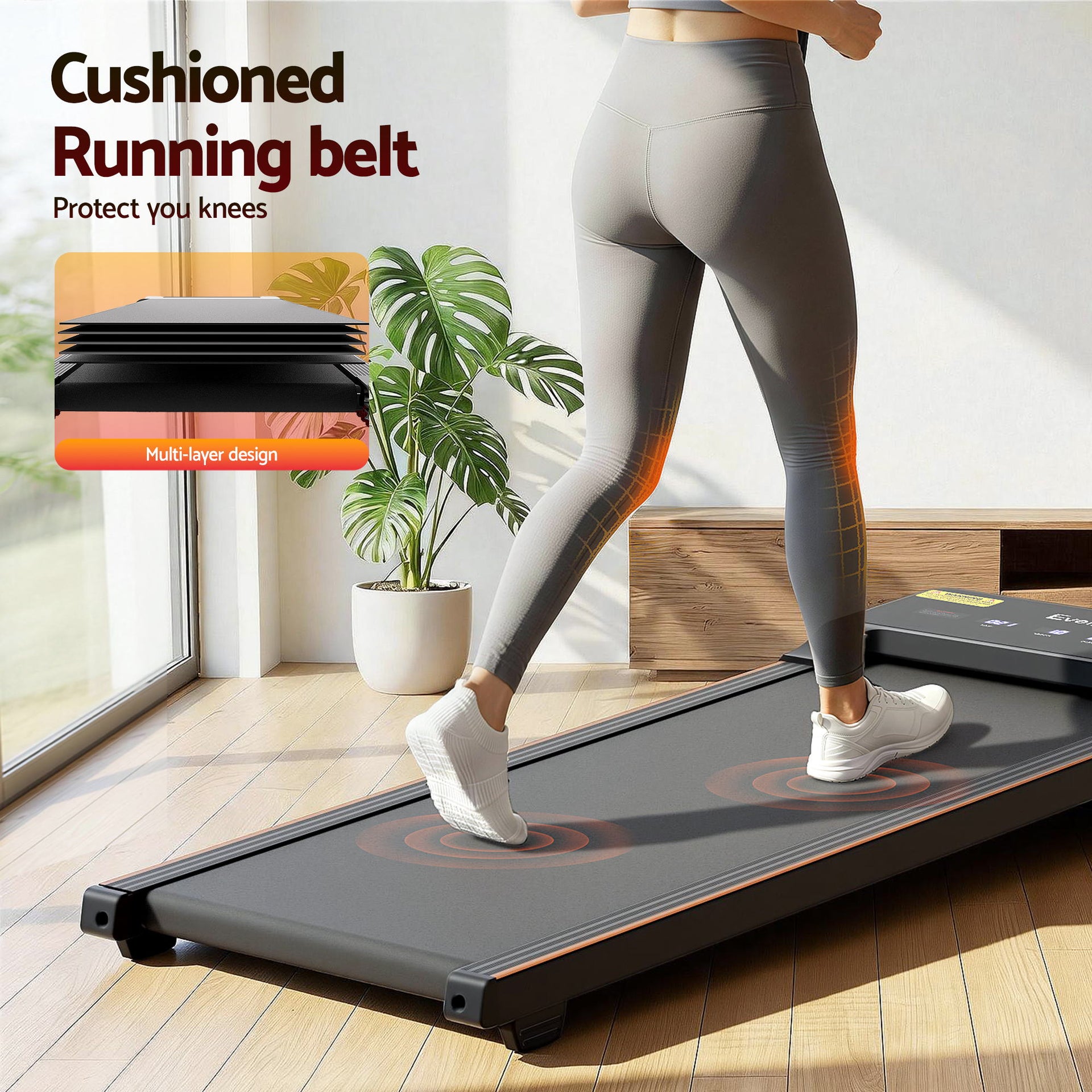 Everfit 3 in 1 Walking Pad Treadmill 20% Auto Incline Under Desk Treadmills for Home Gym With 40cm Wide Belt Awezingly