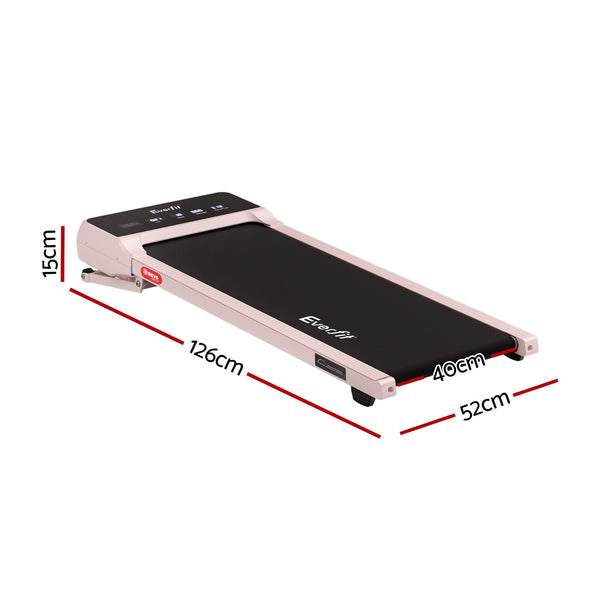 Everfit 3 in 1 Walking Pad Treadmill 20% Auto Incline Under Desk Treadmills for Home Gym With 40cm Wide Belt Pink Everfit