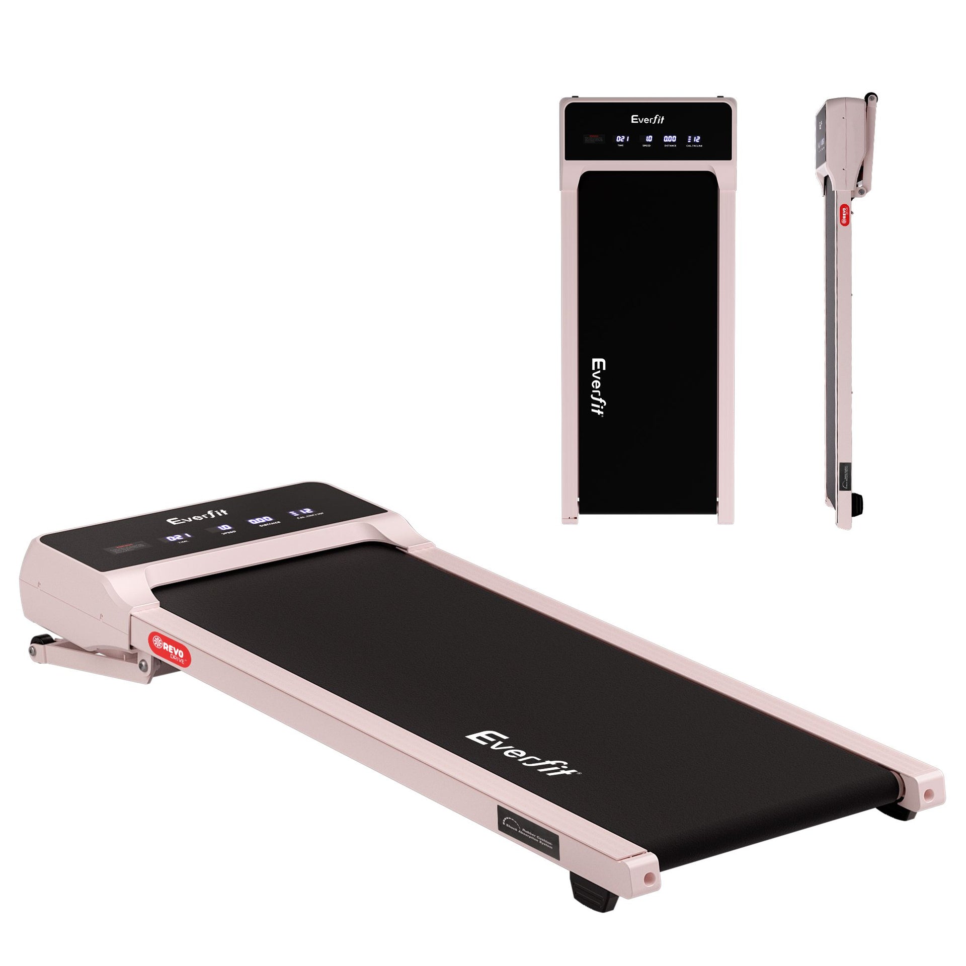 Everfit 3 in 1 Walking Pad Treadmill 20% Auto Incline Under Desk Treadmills for Home Gym With 40cm Wide Belt Pink Everfit