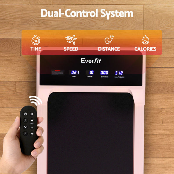 Everfit 3 in 1 Walking Pad Treadmill 20% Auto Incline Under Desk Treadmills for Home Gym With 40cm Wide Belt Pink Everfit