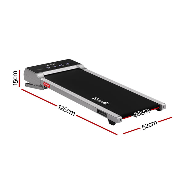 Everfit 3 in 1 Walking Pad Treadmill 20% Auto Incline Under Desk Treadmills for Home Gym With 40cm Wide Belt Sliver Everfit