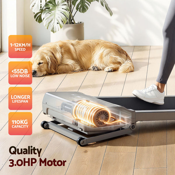 Everfit 3 in 1 Walking Pad Treadmill 20% Auto Incline Under Desk Treadmills for Home Gym With 40cm Wide Belt Sliver Everfit