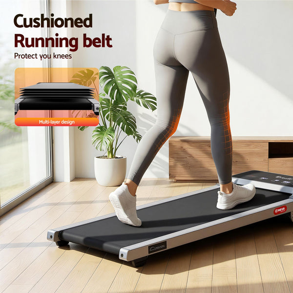 Everfit 3 in 1 Walking Pad Treadmill 20% Auto Incline Under Desk Treadmills for Home Gym With 40cm Wide Belt Sliver Everfit