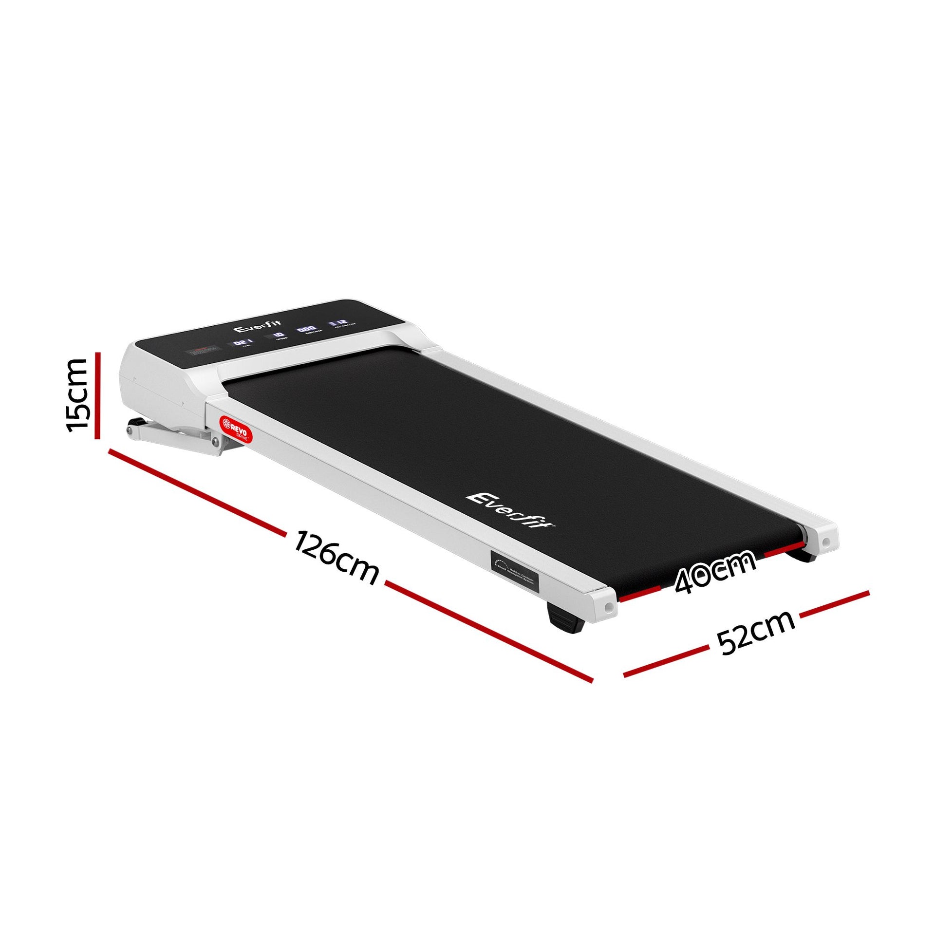Everfit 3 in 1 Walking Pad Treadmill 20% Auto Incline Under Desk Treadmills for Home Gym With 40cm Wide Belt White Everfit