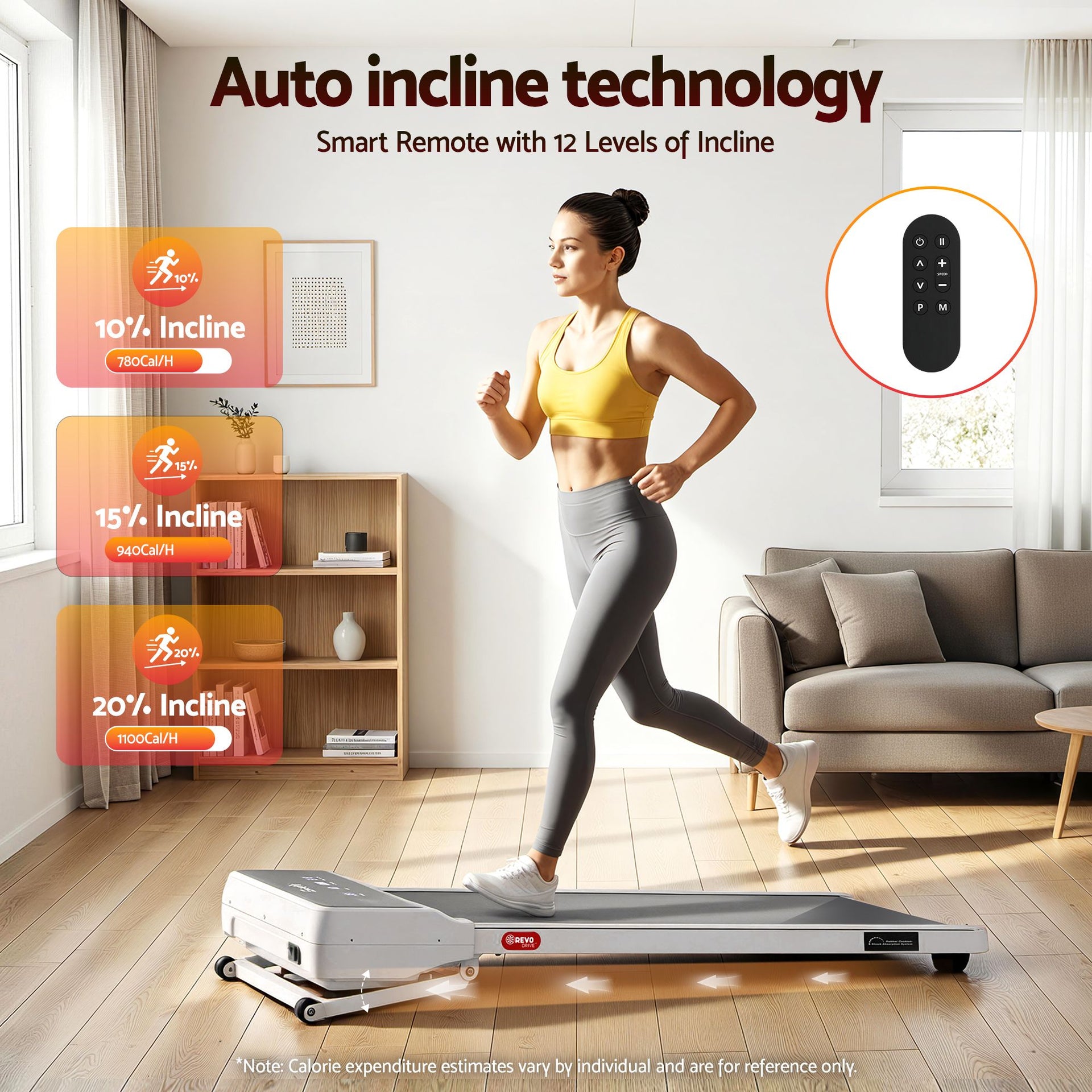 Everfit 3 in 1 Walking Pad Treadmill 20% Auto Incline Under Desk Treadmills for Home Gym With 40cm Wide Belt White Everfit