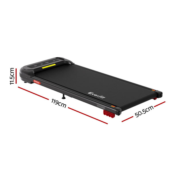 Everfit Treadmill Electric Walking Pad with Incline Under Desk Home Gym Black Awezingly
