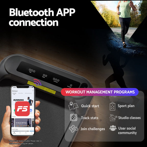 Everfit Treadmill Electric Walking Pad with Incline Under Desk Home Gym Black Awezingly