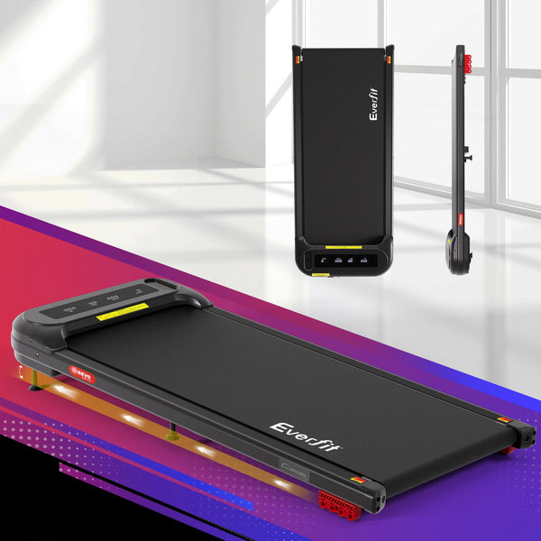 Everfit Treadmill Electric Walking Pad with Incline Under Desk Home Gym Black Awezingly